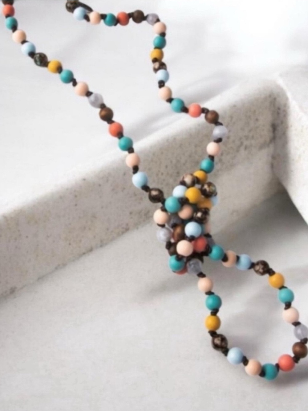 Multicolor Beaded Lariat Style Necklace